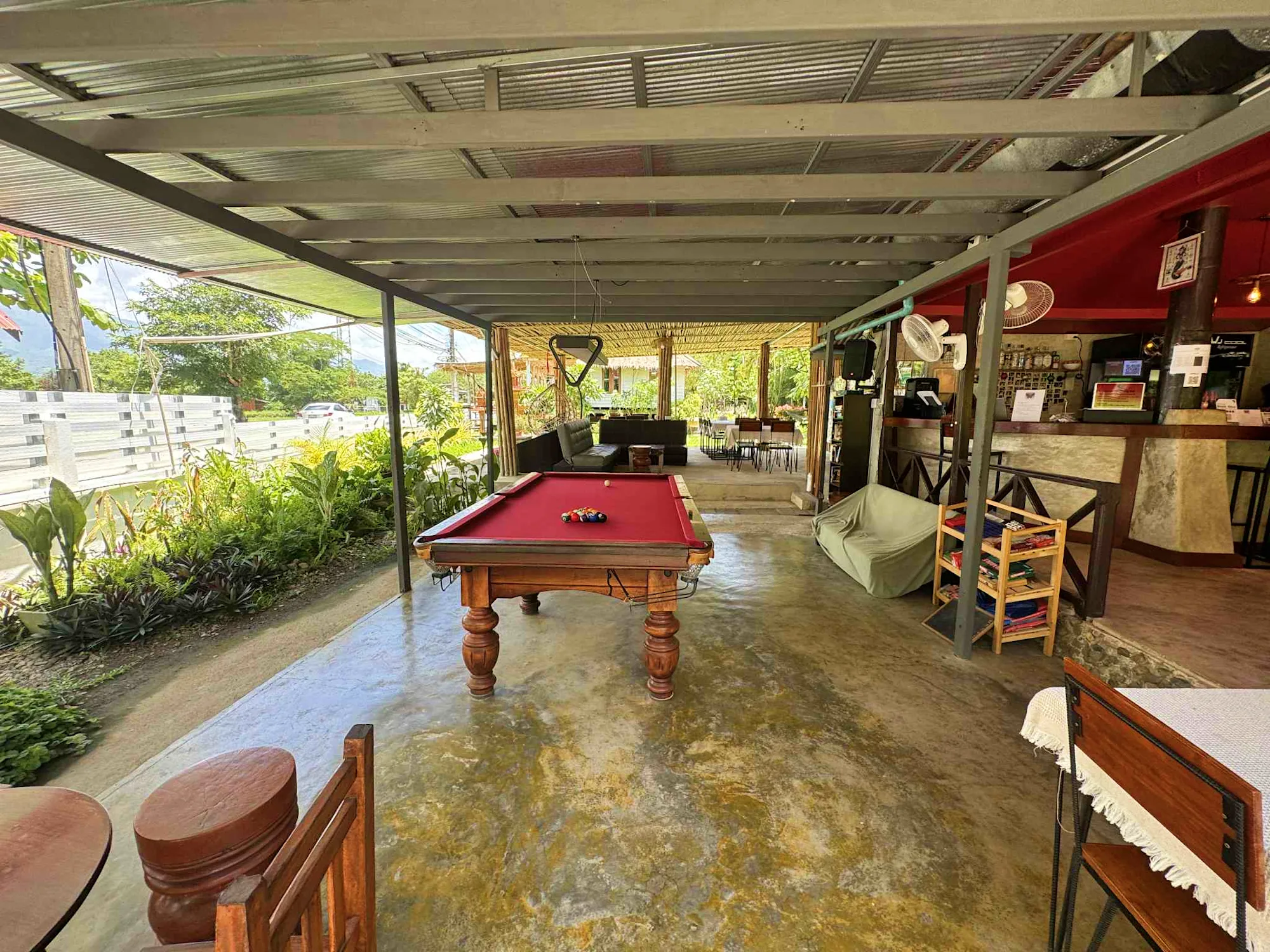 Pool table at Butterfly Hostel